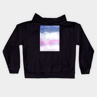 Ombre Watercolor Texture with Indigo and Pink Kids Hoodie